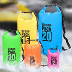 Outdoor Waterproof Single Shoulder Bag Dry Sack PVC Barrel Bag, Capacity: 15L, Capacity: 15L (Orange), Capacity: 15L (Pink), Capacity: 15L (Green), Capacity: 15L (Sky Blue), Capacity: 15L (Yellow), Capacity: 15L (Black), Capacity: 15L (Dark Blue)