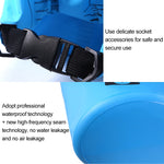 Outdoor Waterproof Double Shoulder Bag Dry Sack PVC Barrel Bag, Capacity: 20L, Capacity: 20L (Sky Blue), Capacity: 20L (Yellow), Capacity: 20L (Black), Capacity: 20L (Dark Blue), Capacity: 20L (Orange), Capacity: 20L (Pink), Capacity: 20L (Green)