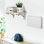 2 PCS 10 inch K Type Wall-mounted Foldable Stainless Steel Spring Storage Shelf for Dining Table, 10 inch