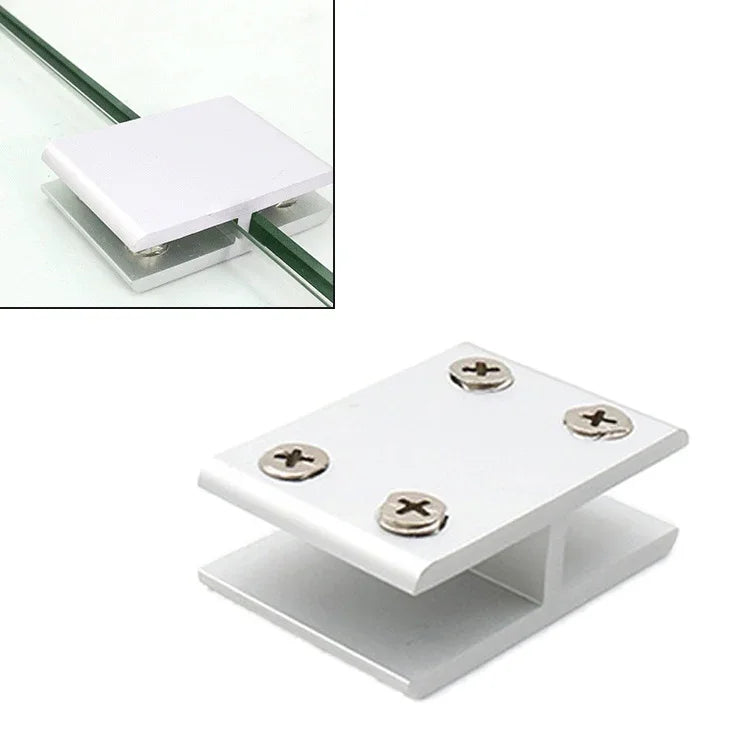 Aluminum Alloy Glass Combination Clamp Cabinet Partition Fixing Clip, 180 degrees Cliped 8-10mm, 180 degrees Cliped 8-10mm