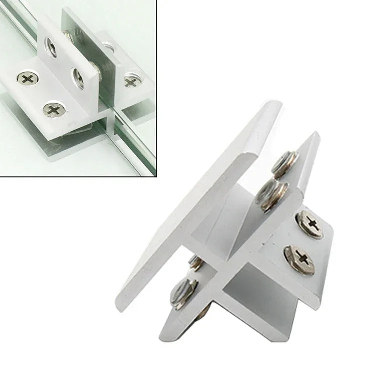Aluminum Alloy Glass Combination Clamp Cabinet Partition Fixing Clip, T-type Cliped 8-10mm, T-type Cliped 8-10mm