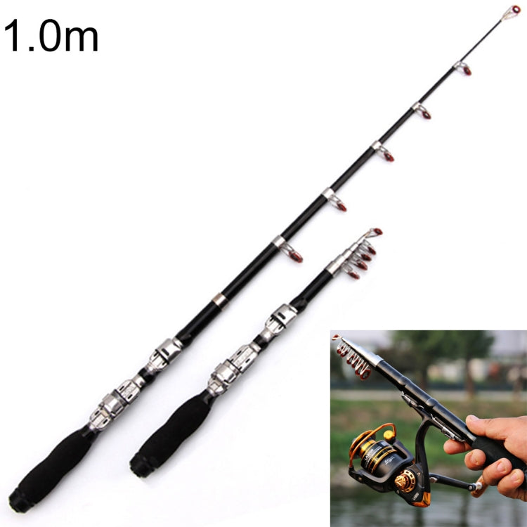 30cm Portable Telescopic Sea Fishing Rod Mini Fishing Pole, Extended Length : 1.0m, 1.0m
