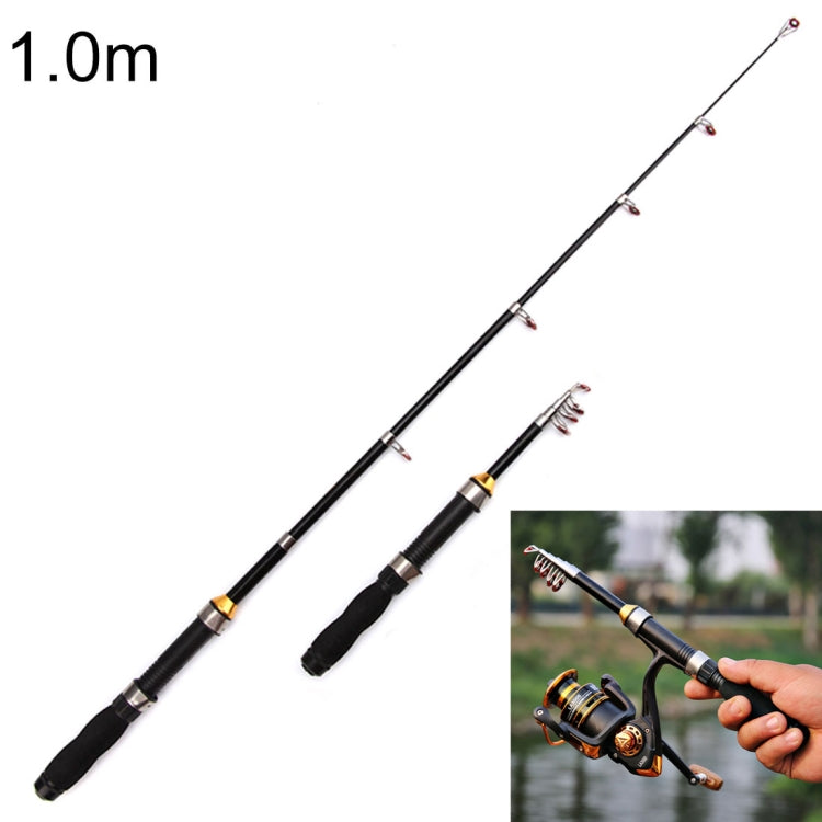 30cm Portable Telescopic Sea Fishing Rod Mini Fishing Pole, Extended Length : 1.0m, 1.0m