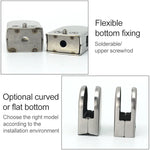 5-8mm Concave Curved Bottom Matte Polished  201 Stainless Steel Fixed Clip Railing Glass Wood Layer Board Clamp Bracket, 5-8mm, Curved Bottom, 201 Stainless Steel