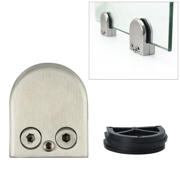 8-12mm Concave Curved Bottom Matte Polished 304 Stainless Steel Fixed Clip Railing Glass Wood Layer Board Clamp Bracket, 8-12mm, Curved Bottom, 304 Stainless Steel