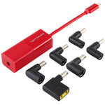 Laptop Power Adapter 65W USB-C / Type-C Converter to 6 in 1 Power Adapter