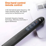 XM930 2.4GHz Wireless Laser PowerPoint Page Turning Pen Multimedia Wireless Presentation Projection Pen with USB Receiver, Support Low Battery Remind, Remote Control Distance: 100m, 100m White, 100m Black