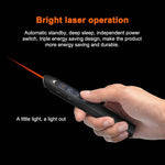 XM930 2.4GHz Wireless Laser PowerPoint Page Turning Pen Multimedia Wireless Presentation Projection Pen with USB Receiver, Support Low Battery Remind, Remote Control Distance: 100m, 100m White, 100m Black