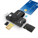 ROCKETEK CR310 USB 3.0 + TF Card + SD Card + SIM Card + Smart Card Multi-function Card Reader, USB 3.0