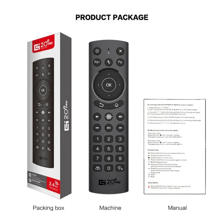 G20S Pro Voice Backlight Version 2.4G Air Mouse Remote Control, G20S Pro