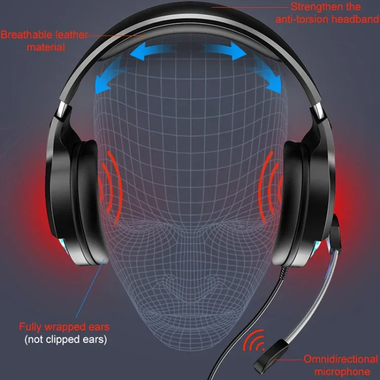 YINDIAO Q2 Head-mounted Wired Gaming Headset with Microphone, Version: Single 3.5mm, Q2 Single 3.5mm(Black)