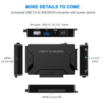 USB 3.0 to SATA / IDE Hard Disk Drive Converter Adapter Cable for 2.5 inch / 3.5 inch SATA IDE HDD, Cable Length: 1m, US160
