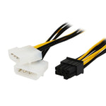 18cm Y Shape 8 Pin PCI Express to Dual 4 Pin Molex Graphics Card Power Cable, 8 Pin Female to Dual 4 Pin Male