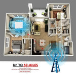 AN-1001 5dBi/25dBi Indoor  HDTV Antenna with Dual-side Sticker, VHF170-230/UHF470-862MHz, AN-1001