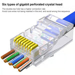 10pcs Cat6e Unshielded Pass Through RJ45 Connector Modular Plug, Cat6e Unshielded Pass