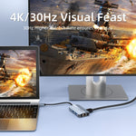 BYL-2203 6 in 1 USB-C / Type-C to USB Multifunctional Docking Station HUB Adapter, BYL-2203