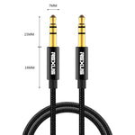 REXLIS 3629 3.5mm Male to Male Car Stereo Gold-plated Jack AUX Audio Cable for 3.5mm AUX Standard Digital Devices, Length: 1.8m, Length: 1.8m
