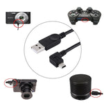 90 Degree Angle Left Mini USB to USB Data / Charging Cable, Length: 28cm, Left Angle Mini USB