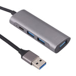 U-811 4 in 1 USB 3.0 to 3 USB 3.0 + USB-C / Type-C Ports HUB Docking Station, U-811