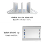 Universal Portable Aluminum Alloy Double Slot Width Adjustable Laptop Vertical Storage Stand Base, Double Slot Black, Double Slot Silver