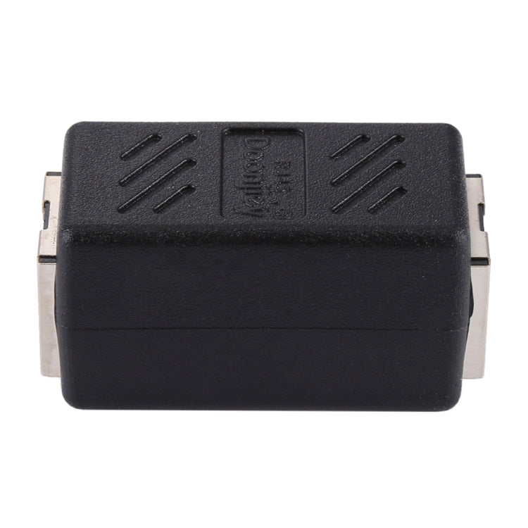 Crystal Network Straight Through Head-line Connector Pair Terminal Female to Double Head RJ45 Interface Extension Device, 2 Ports
