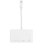 5 in 1 8 Pin Male to USB + HDMI + TF / SD Card Slot + 8 Pin Power Female OTG Digital AV Adapter, TF / SD Card Slot
