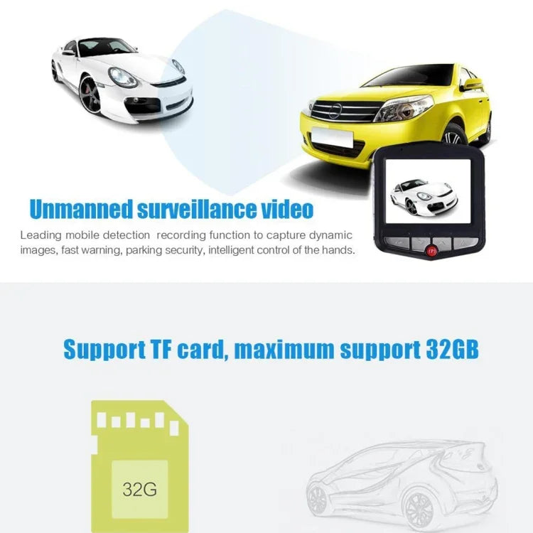 VGA 480P Car Camcorder DVR Driving Recorder Digital Video Camera Voice Recorder with 2.4 inch LCD Screen Display, Support 32GB Micro TF Card & Infrared Night Vision Function(Black + Blue), 2.4 inch LCD