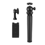 PULUZ Mini Octopus Flexible Tripod Holder with Ball Head & Phone Clamp + Tripod Mount Adapter & Long Screw for SLR Cameras, DJI, Insta360, GoPro and Other Action Cameras, Cellphone, Size: 25cmx4.5cm, 25cm Tripod + Phone Clamp