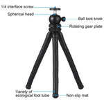 PULUZ Mini Octopus Flexible Tripod Holder with Ball Head & Phone Clamp + Tripod Mount Adapter & Long Screw for SLR Cameras, DJI, Insta360, GoPro and Other Action Cameras, Cellphone, Size: 30cmx5cm, 30cm Tripod + Phone Clamp