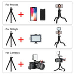PULUZ Mini Octopus Flexible Tripod Holder with Ball Head & Phone Clamp + Tripod Mount Adapter & Long Screw for SLR Cameras, DJI, Insta360, GoPro and Other Action Cameras, Cellphone, Size: 30cmx5cm, 30cm Tripod + Phone Clamp