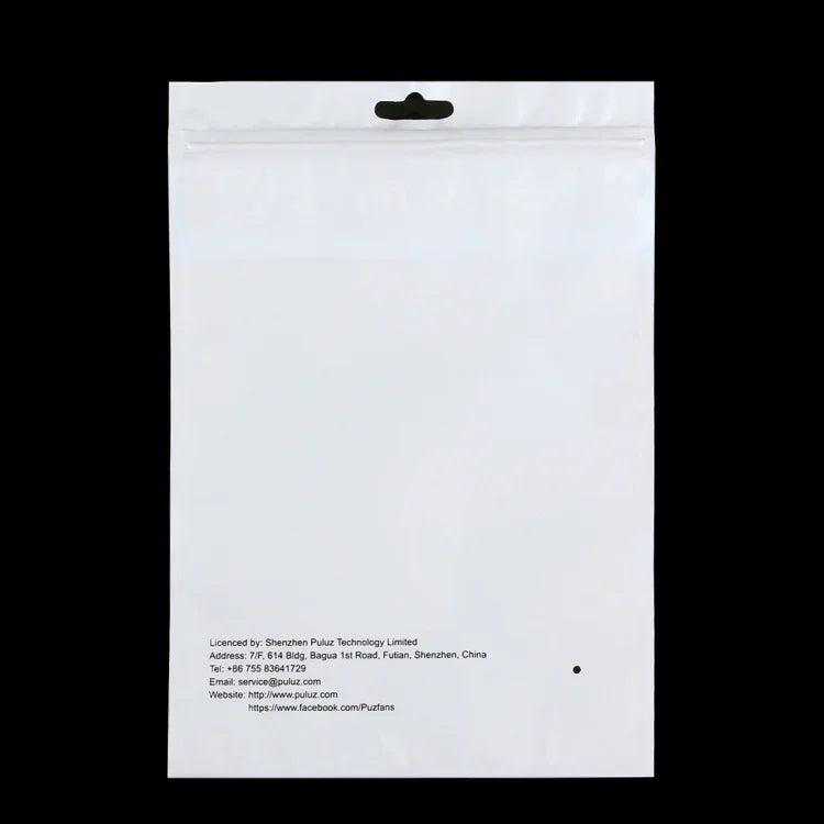 10 PCS PULUZ 25.8cm x 18cm Hang Hole Clear Front White Pearl Jewelry Zip Lock Packaging Bag (Size: L), Size: L