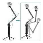 PULUZ 3-Way Grip Foldable Tripod Selfie-stick Extension Monopod for DJI, Insta360, GoPro and Other Action Cameras, Length: 20-58cm, Length: 20-58cm