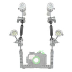 PULUZ  9 inch 23cm Length 20.8mm Diameter Dual Balls Carbon Fiber Floating Arm, Ball Diameter: 25mm, 9 inch Black