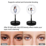PULUZ 10.2 inch 26cm USB 3 Modes Dimmable Dual Color Temperature LED Curved  Ring Vlogging Selfie Photography Video Lights with Bluetooth Remote Shutter & Folding Desktop Holder & Phone Clamp