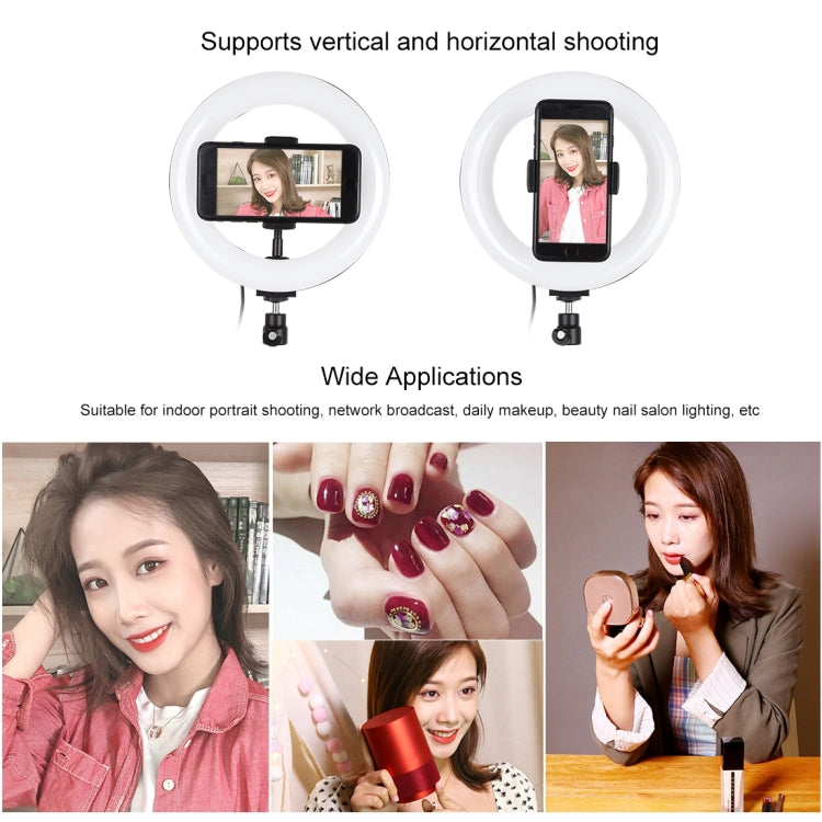 PULUZ 7.9 inch 20cm USB RGB Dimmable LED Dual Color Temperature LED Curved Light Ring Vlogging Selfie Photography Video Lights with Phone Clamp, 7.9 inch RGBW