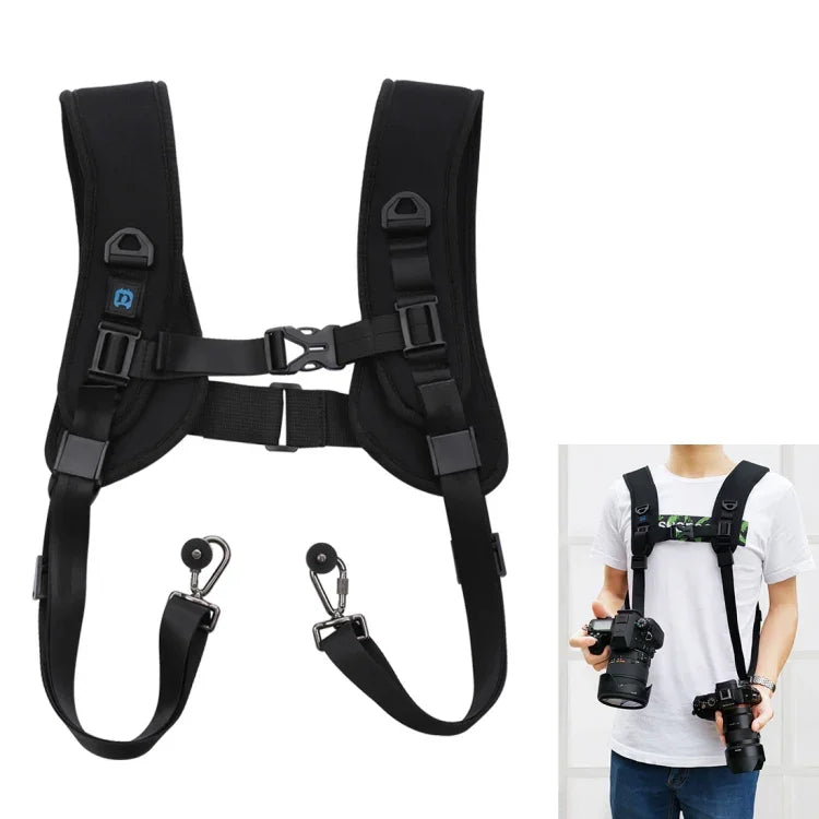 PULUZ Quick Release Double Shoulder Harness Soft Pad Decompression Foam Strap Belt for DSLR Digital Cameras, Double Shoulder