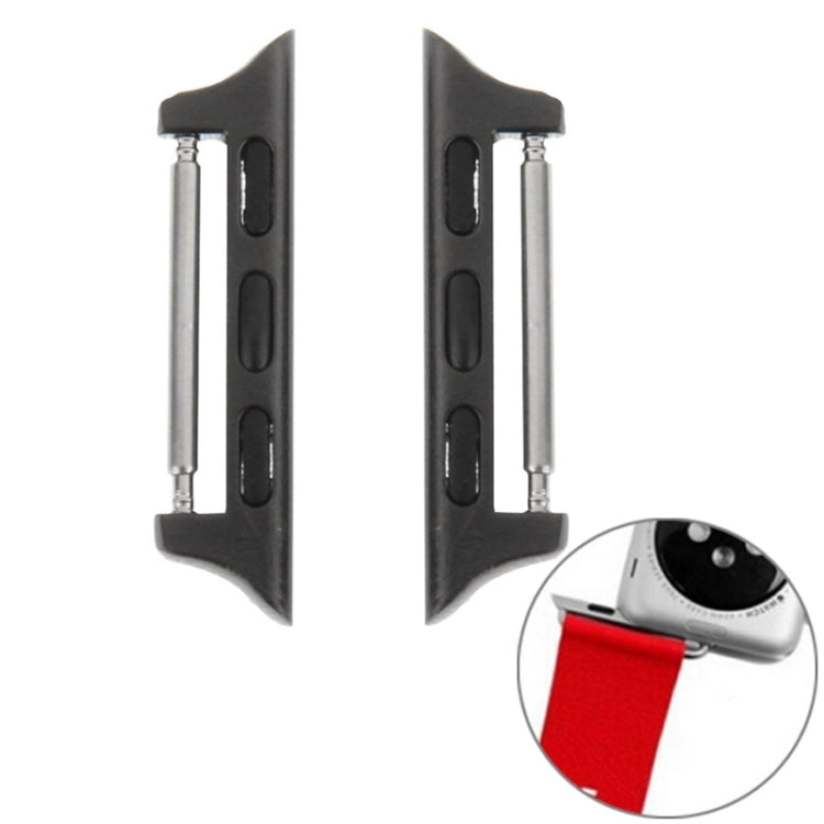 2 PCS for Apple Watch 42mm Metal Strap Connector Metal Buckle, Black