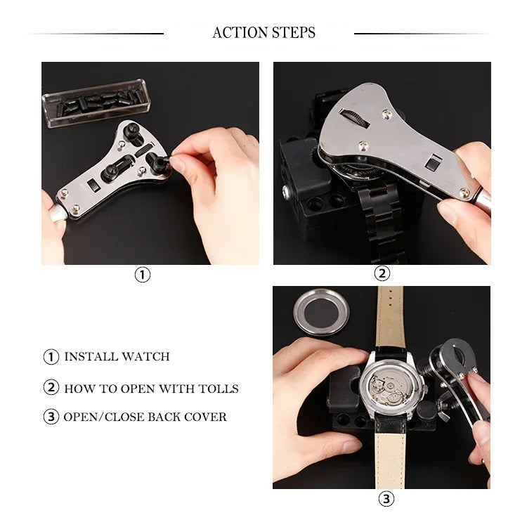 20 Sets of Watch Repair Tools Set Screwdrivers Case Opener, 20 in 1
