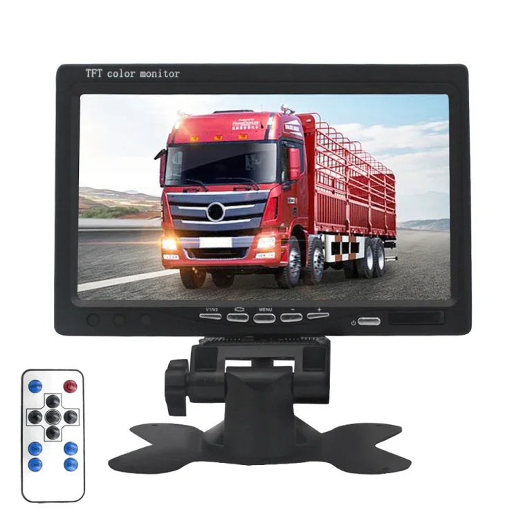 7.0 inch Car Monitor / Surveillance Cameras Monitor with Adjustable Angle Holder & Remote Controller, Dual Video Input, 7.0 inch, Dual Video Input