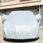 PEVA Anti-Dust Waterproof Sunproof Hatchback Car Cover with Warning Strips, Fits Cars up to 4.5m(177 inch) in Length, 177inch (XL)