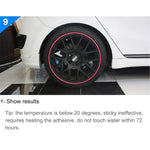 Universal Decorative Scratchproof Stickup 8M Flexible Car Wheel Hub TRIM Mouldings Decoration Strip, 8m, 15 inch
