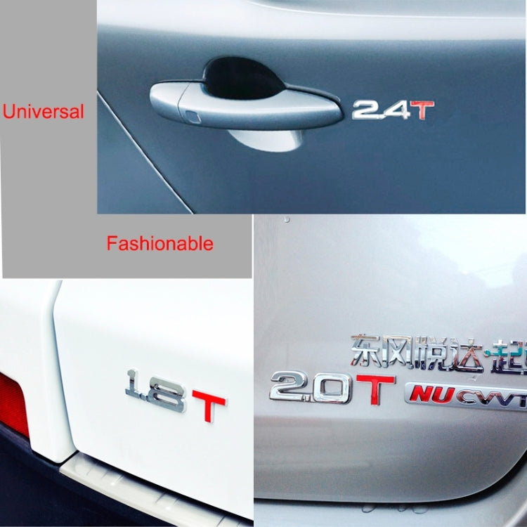 3D Universal Decal Chromed Metal Car Emblem Badge Sticker Car Trailer Gas Displacement Identification, Size: 8.5x2.5 cm, 3.0T, 1.6T, 1.8T, 2.0T, 2.2T, 2.4T, 2.5T, 2.8T