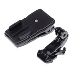 360 Degree Rotation J Shape Backpack Hat Clip Fast Clamp Mount for Xiaomi Yi Sport Camera(XM17), J Shape Backpack