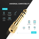 Gold Plated 6.35mm Male to 3.5mm Stereo Jack Adaptor Socket Adapter, 6.35 Male to 3.5mm Female