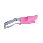 Cute duck silicone dog muzzle in pink color with adjustable strap for pet dogs.