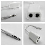 Aux Audio Cable 3.5mm to 2 x Female Splitter Adapter, Compatible with Phones, Tablets, Headphones, MP3 Player, Car/Home Stereo & More