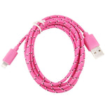 1m Nylon Netting USB Data Transfer Charging Cable For iPhone, iPad, Compatible with up to iOS 15.5