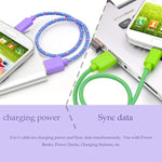 1m Nylon Netting USB Data Transfer Charging Cable For iPhone, iPad, Compatible with up to iOS 15.5