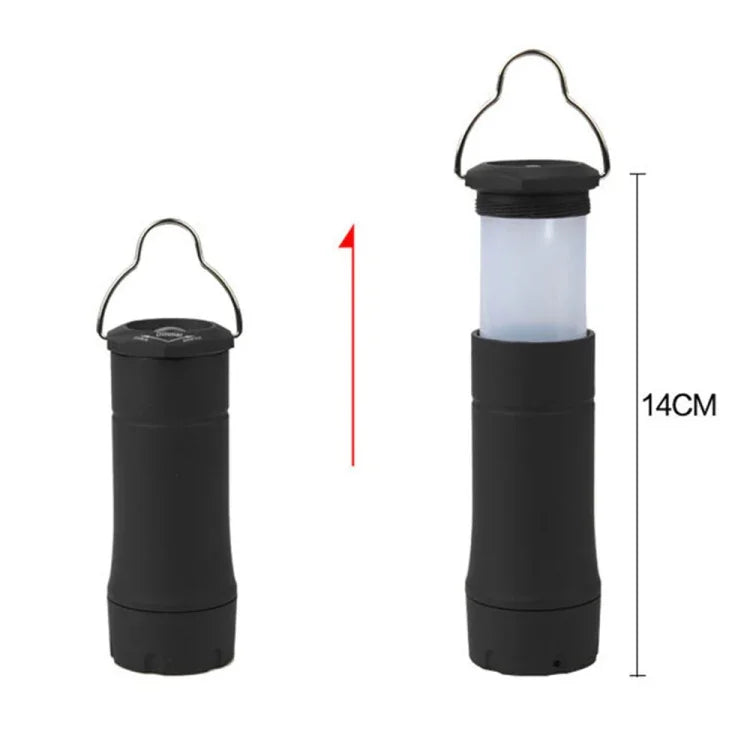 LED Flashlight Camping Lamp Handy Aluminum Ultra Bright Telescopic Torch with Clip