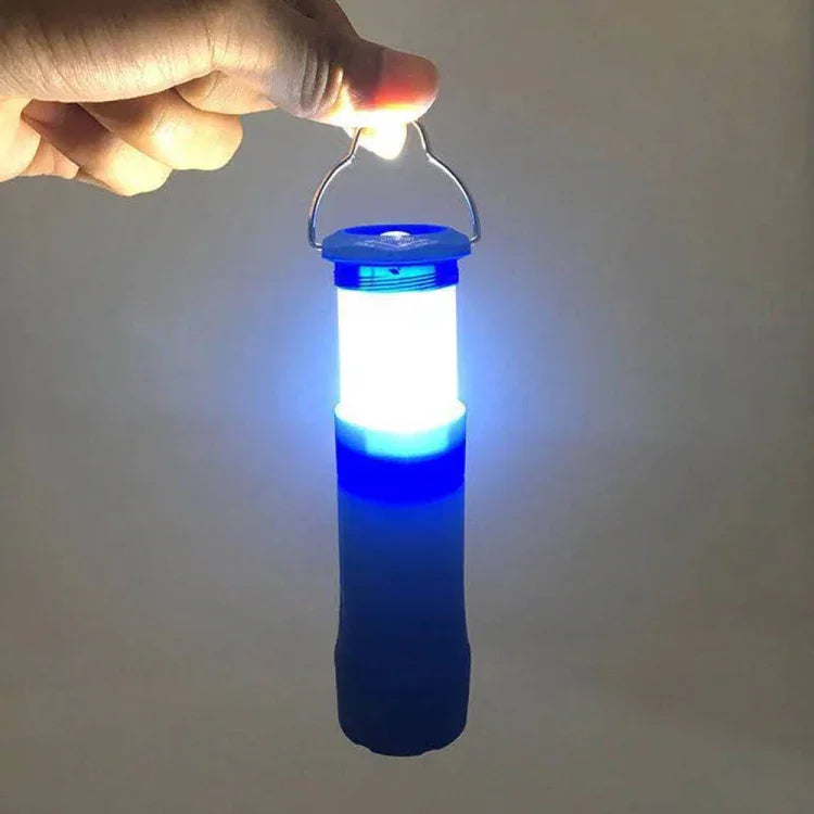 LED Flashlight Camping Lamp Handy Aluminum Ultra Bright Telescopic Torch with Clip